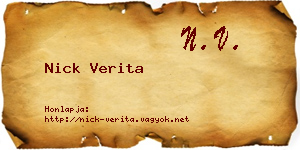 Nick Verita névjegykártya